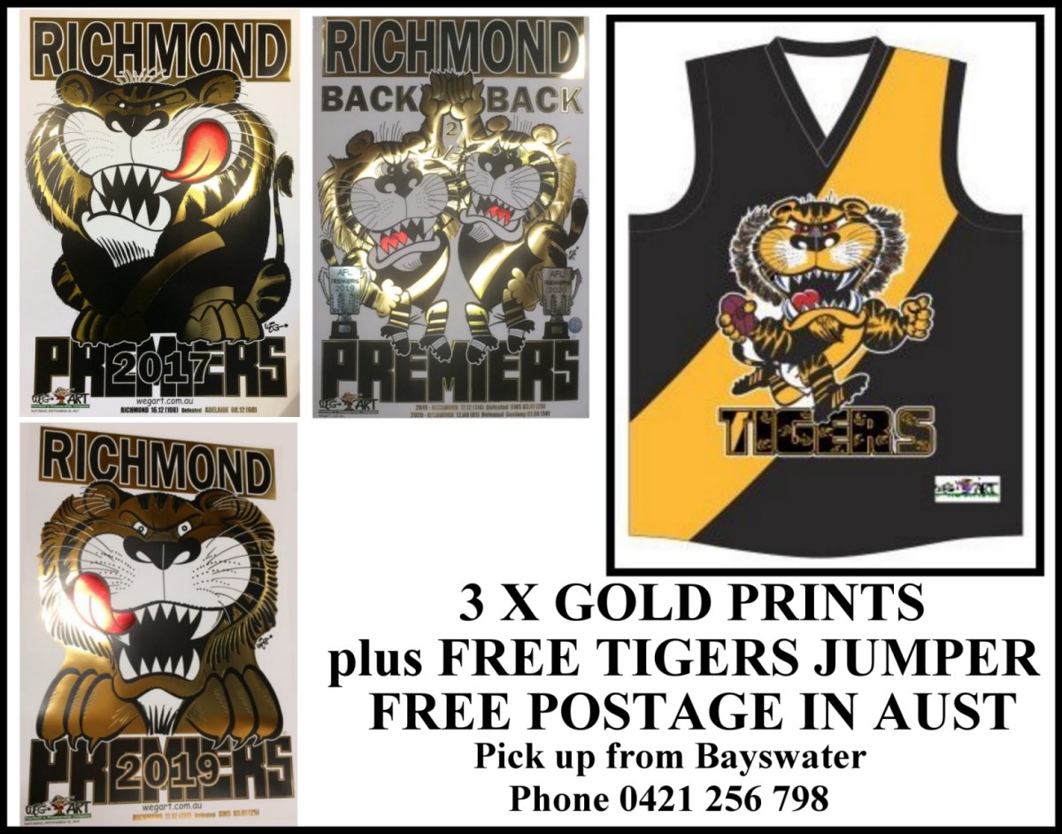 GOLD 17, 19 &20 Print and Free Tigers Jumper